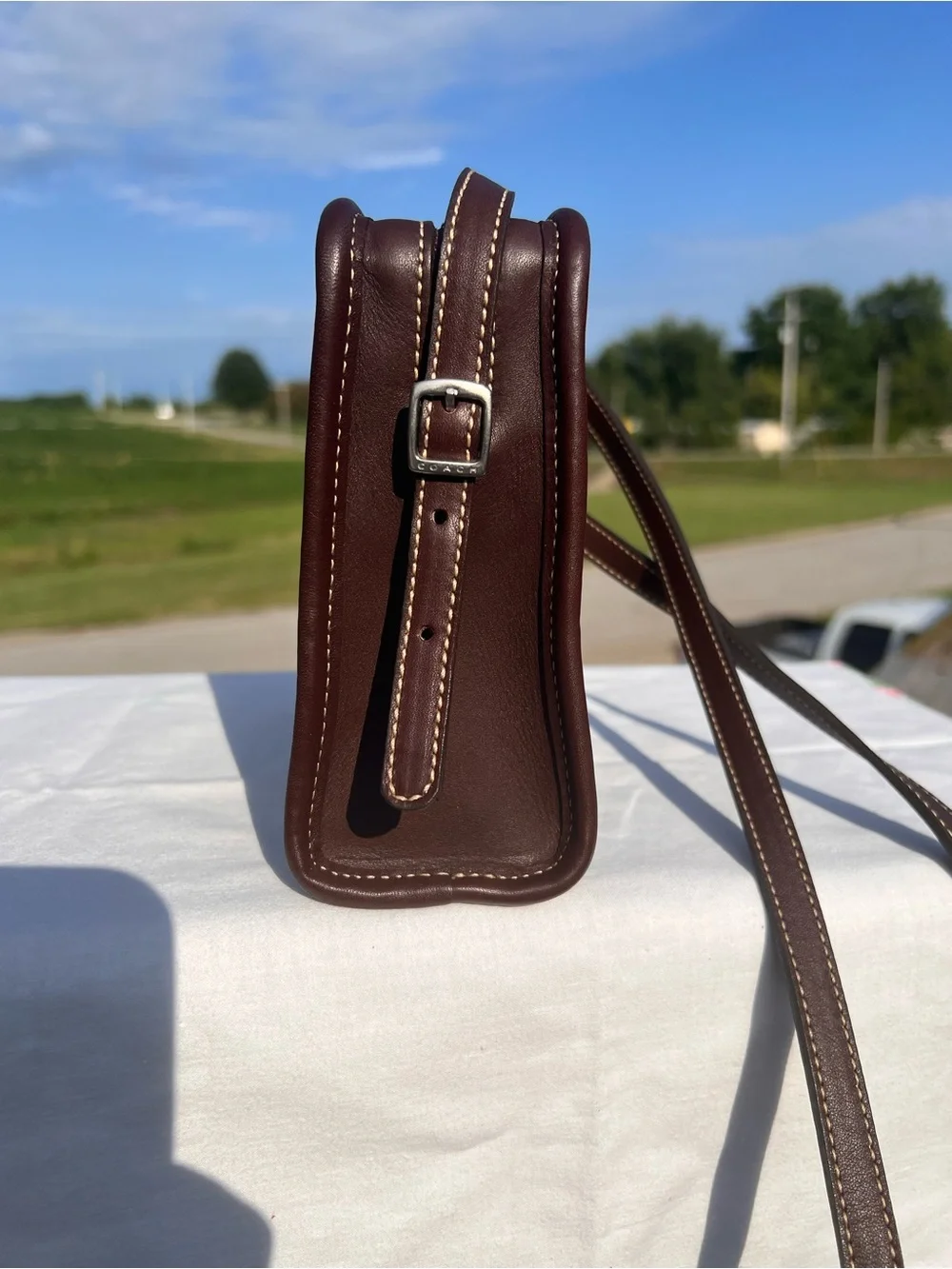 Vintage Coach Brown Leather Bellini Crossbody Bag 9139 - Picture 6 of 8